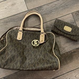 Michael Kors logo bag and wallet